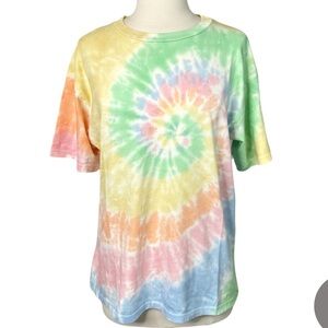 Daydreamer tie dye weekend tee in faded neons | size Small